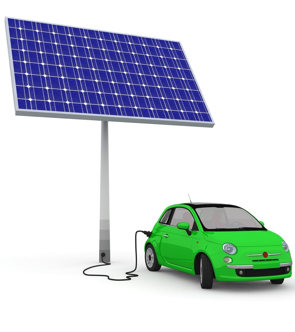 Solar panels angled toward the sun
