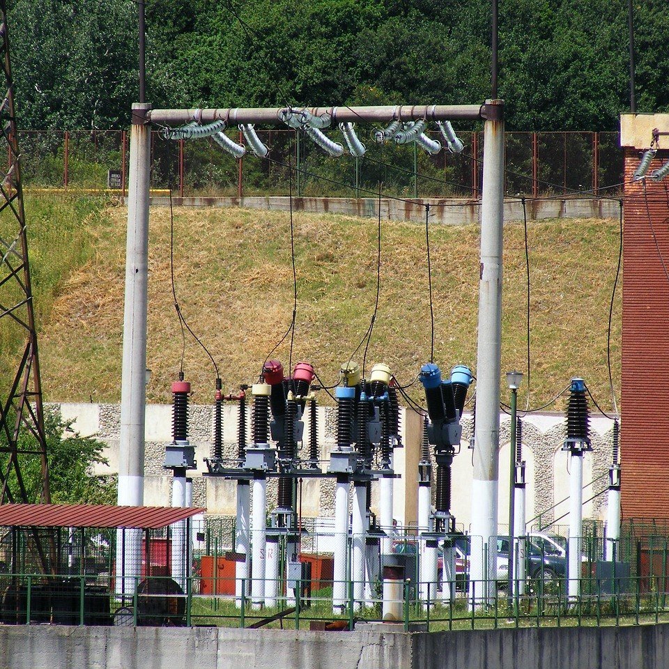 Transformer and switchgear in a substation